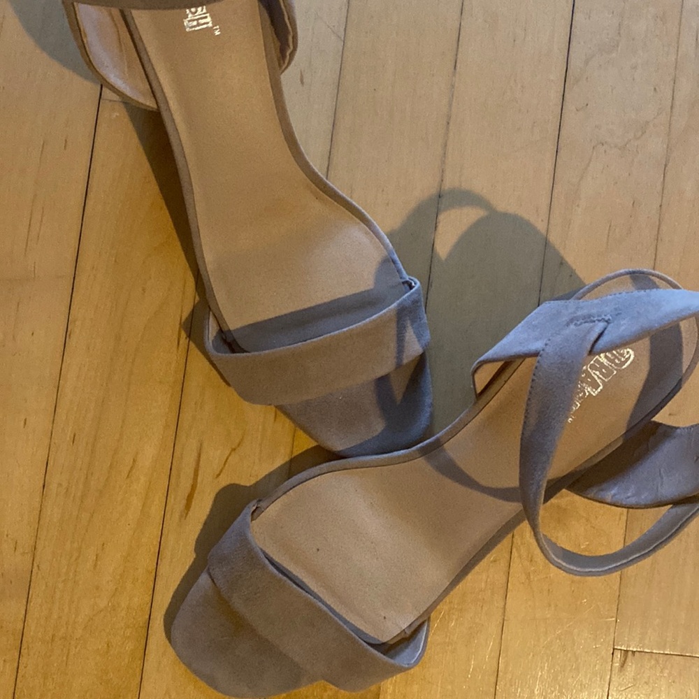 Beige ankle strap sandals